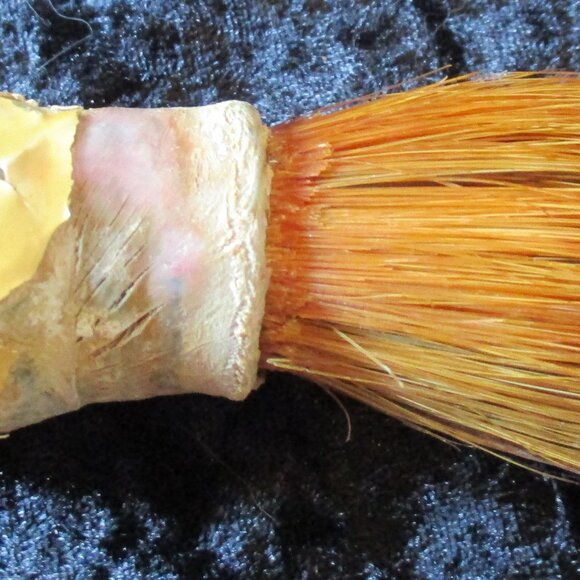 Vintage Heavy Milk Glass Coffee - Shaving Mug with Strong Set Shaving Brush - Picture 6 of 7